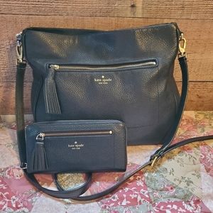 Kate Spade Matching Leather Handbag & Wallet Black